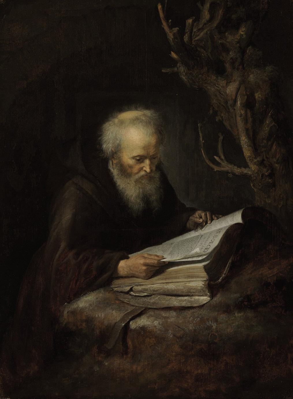 Gerrit Dou - A hermit saint reading in a cave