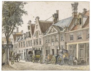 Gerrit Lamberts - A View Of The Carpenters\' Guild House On The Reguliersdwarsstraat, Amsterdam, With Coaches Being Repaired