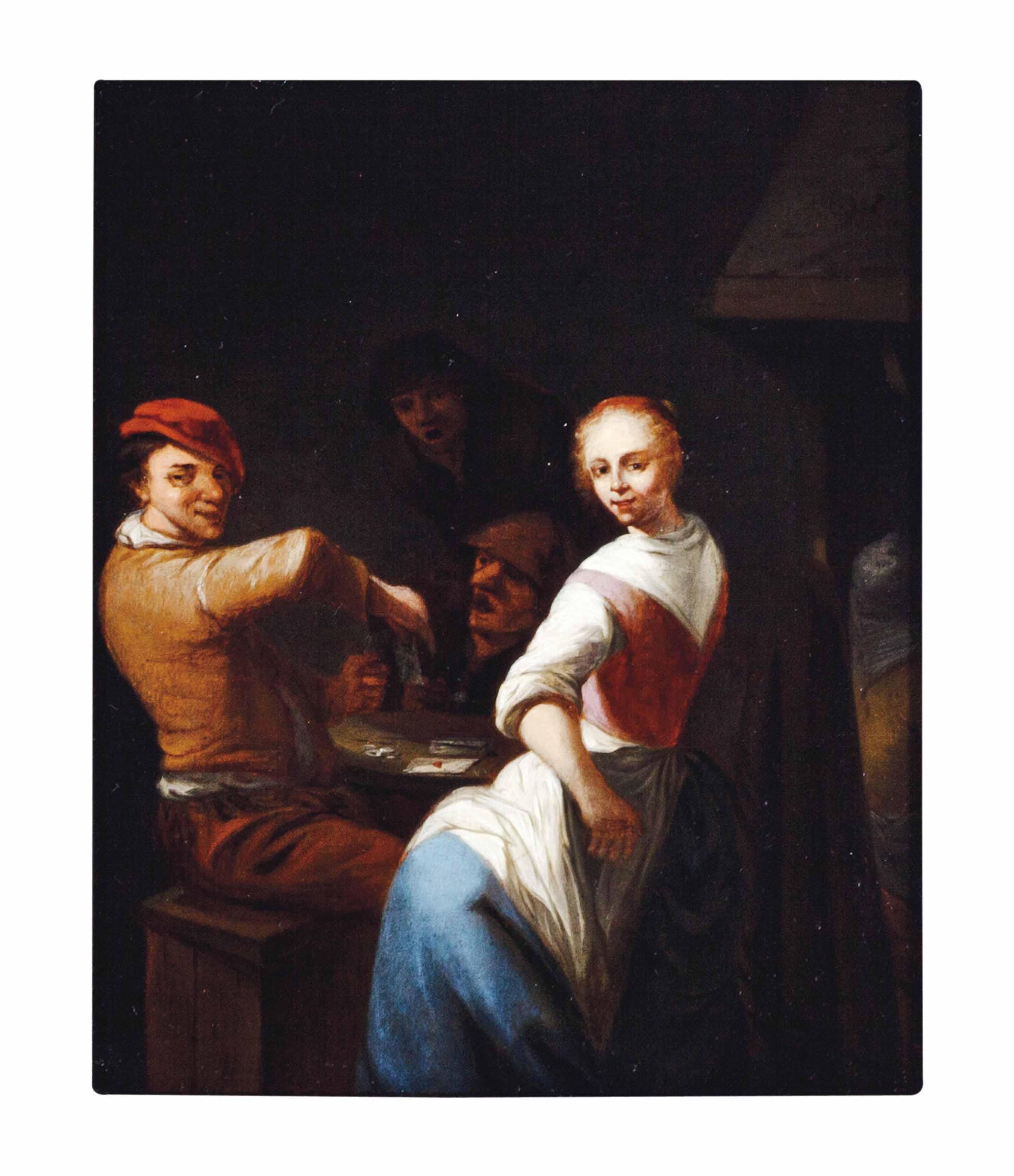 Gerrit Lundens - Peasants Merrymaking In A Tavern: Two Works