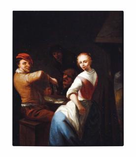 Gerrit Lundens - Peasants Merrymaking In A Tavern: Two Works