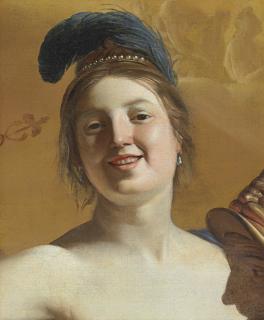 Gerrit van Honthorst - Head of a smiling girl