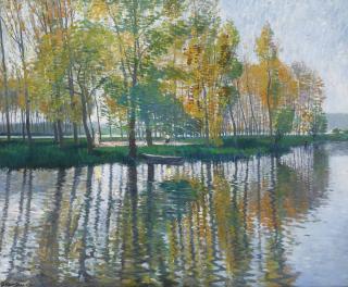 Gerrit Willem Van Blaaderen - Playing tennis on Île du Berceau in the Seine near Samois