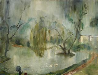 Gert Heinrich Wollheim - Hofgarten in Düsseldorf bei aufkommendem Regen