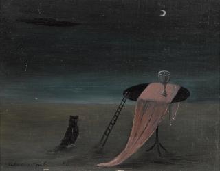Gertrude Abercrombie - Owl About to Climb a Ladder