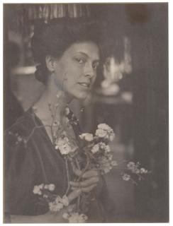 Gertrude Käsebier - Untitled (Portrait of a woman with cherry blossoms), c. 1905