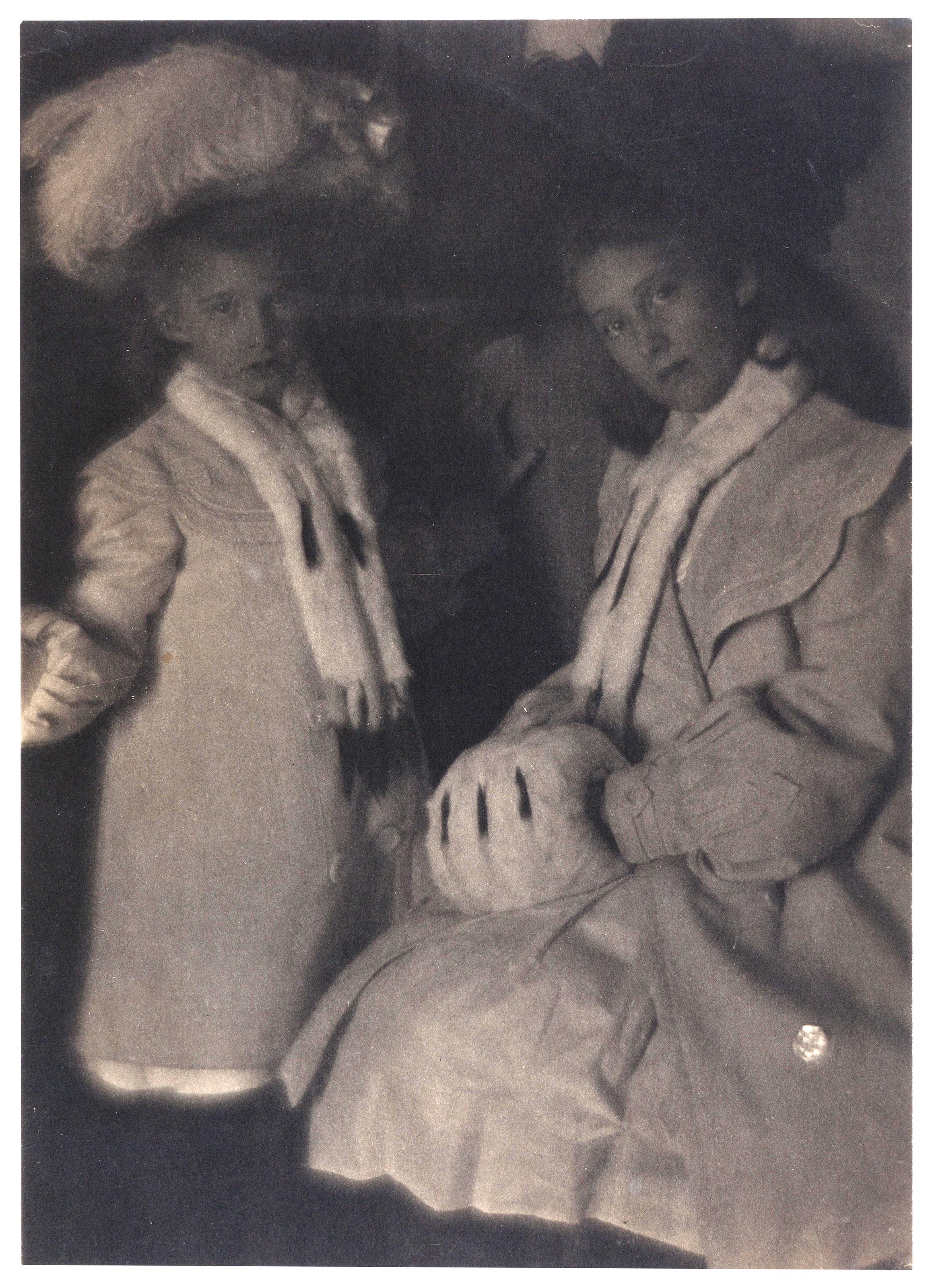 Gertrude Käsebier - Untitled (Two girls in coats and muffs), c. 1900-1915
