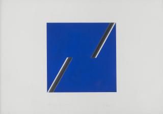 Getulio Alviani - Alluminio su Carta + Blu (Aluminium on Paper + Blue)