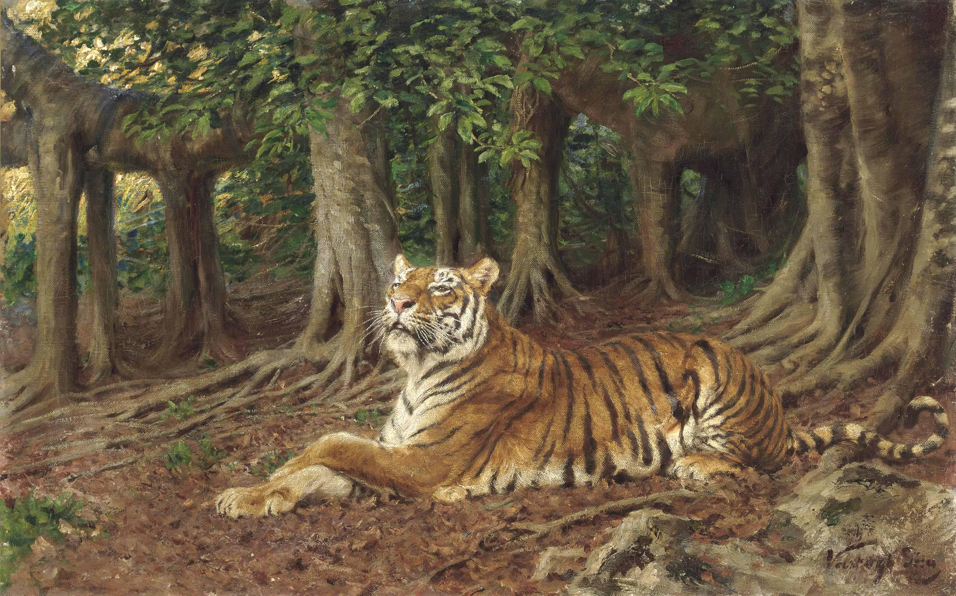 Géza Vastagh - A Tiger In A Forest