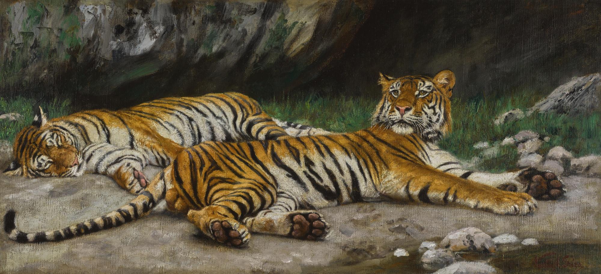 Géza Vastagh - Hungarian resting Tigers