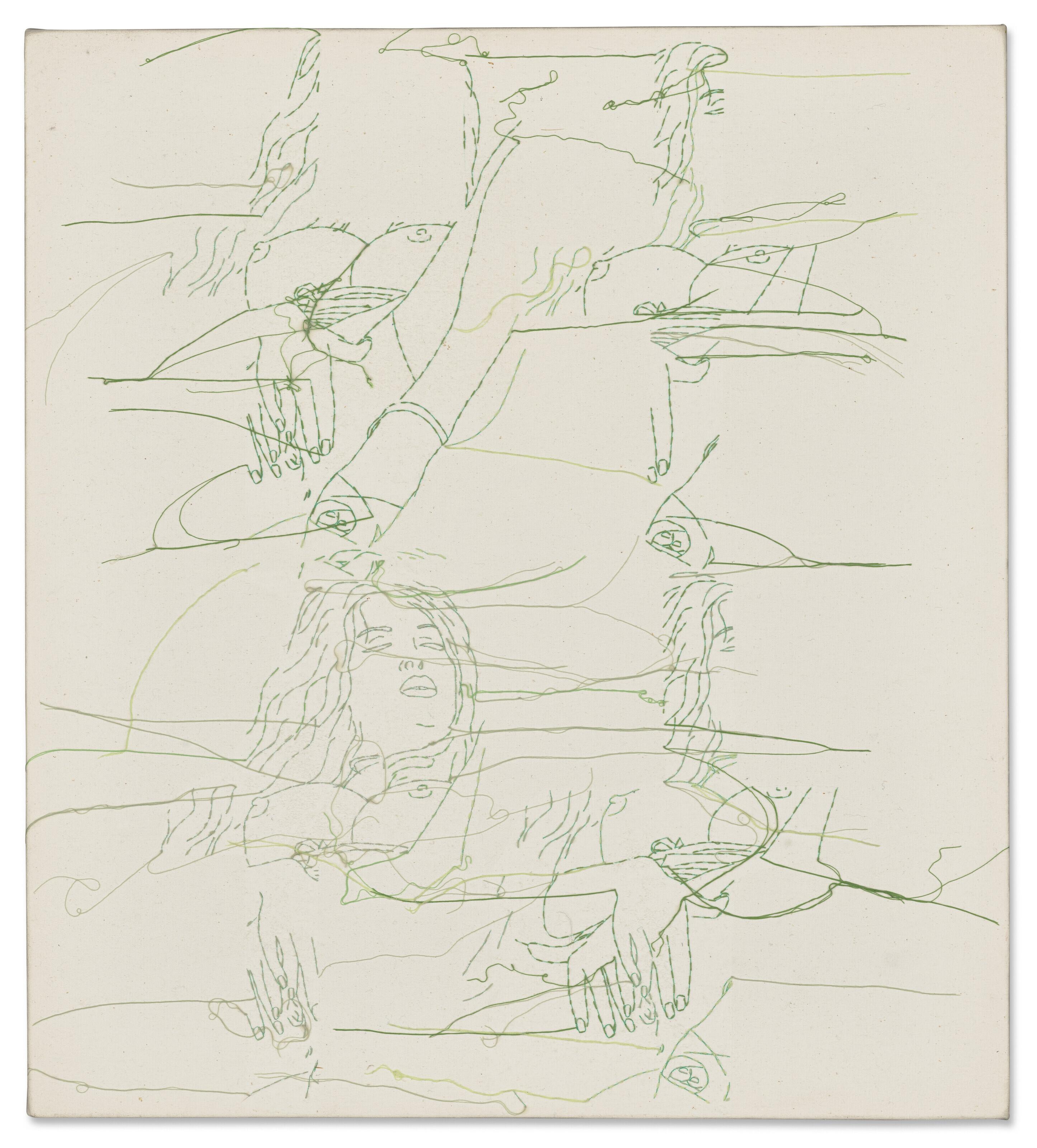 Ghada Amer - Untitled 1 - Grille Verte