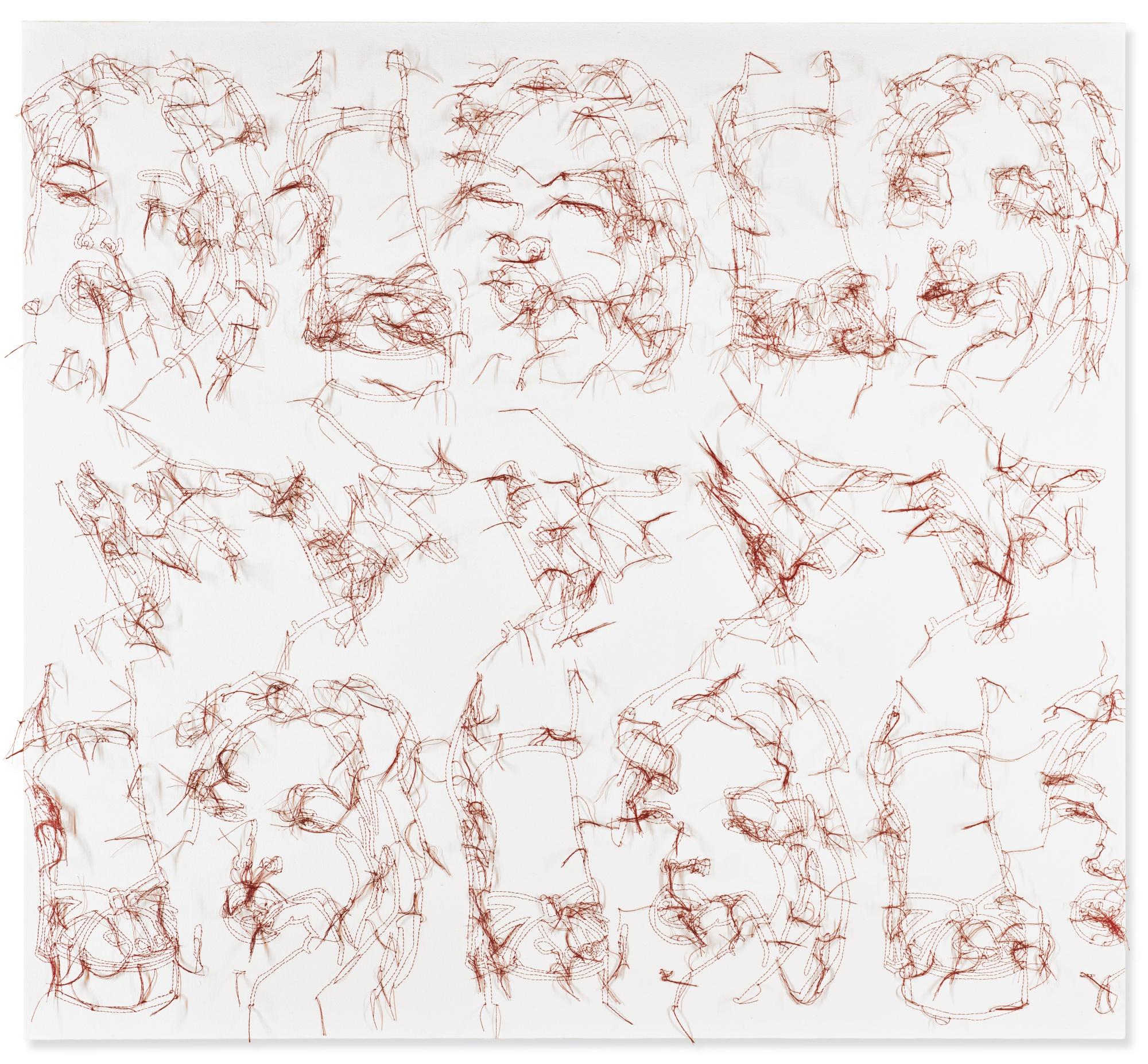 Ghada Amer - Untitled (Blanc/Rouge No.2)
