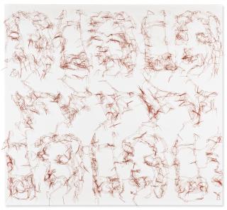 Ghada Amer - Untitled (Blanc/Rouge No.2)