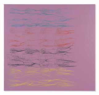 Ghada Amer - Untitled (Violet et 4 Couleures sur le côté)