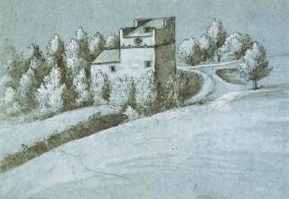 Gherardo Cibo - A farmhouse on a wooded hill