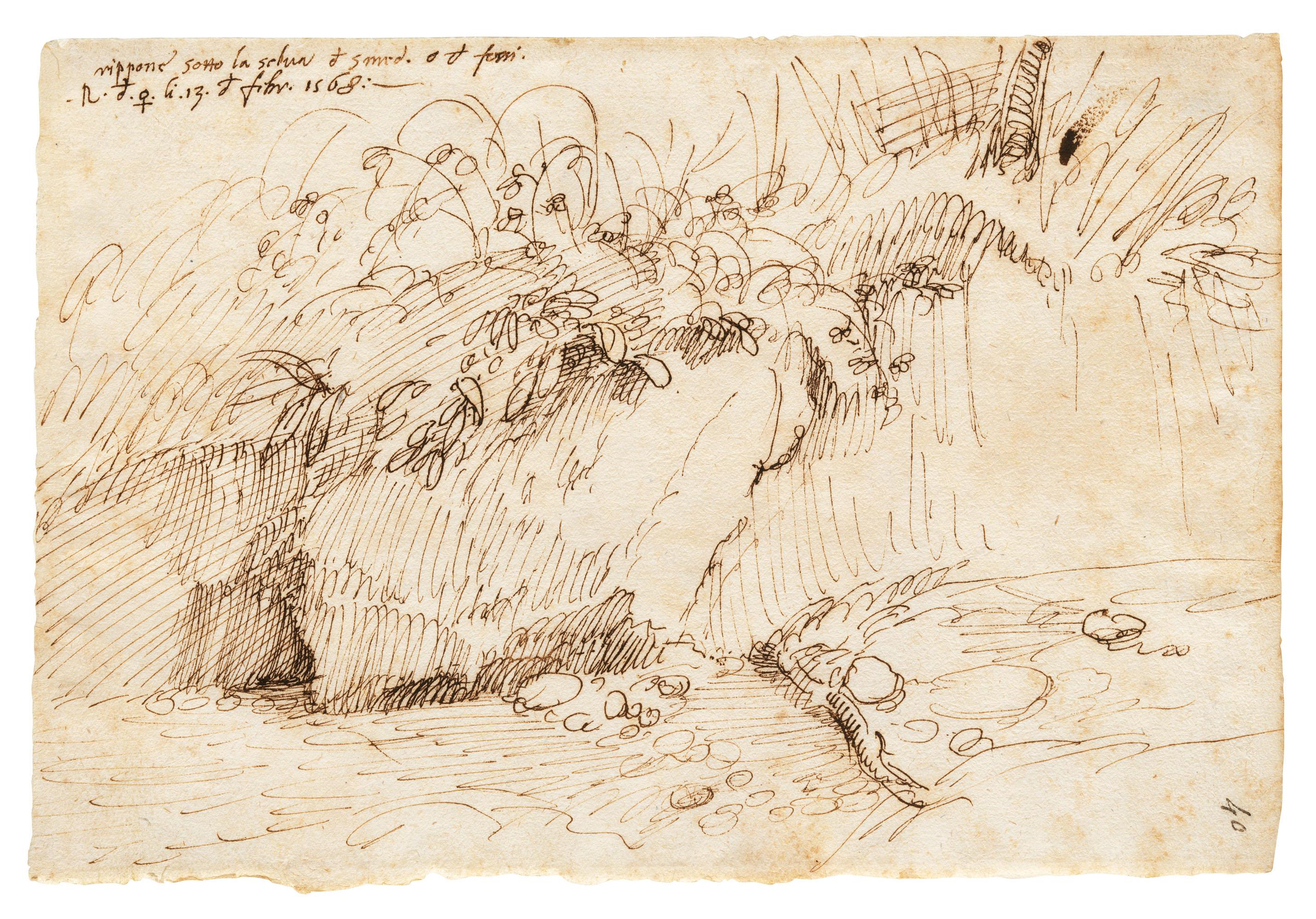 Gherardo Cibo - The bank of a stream