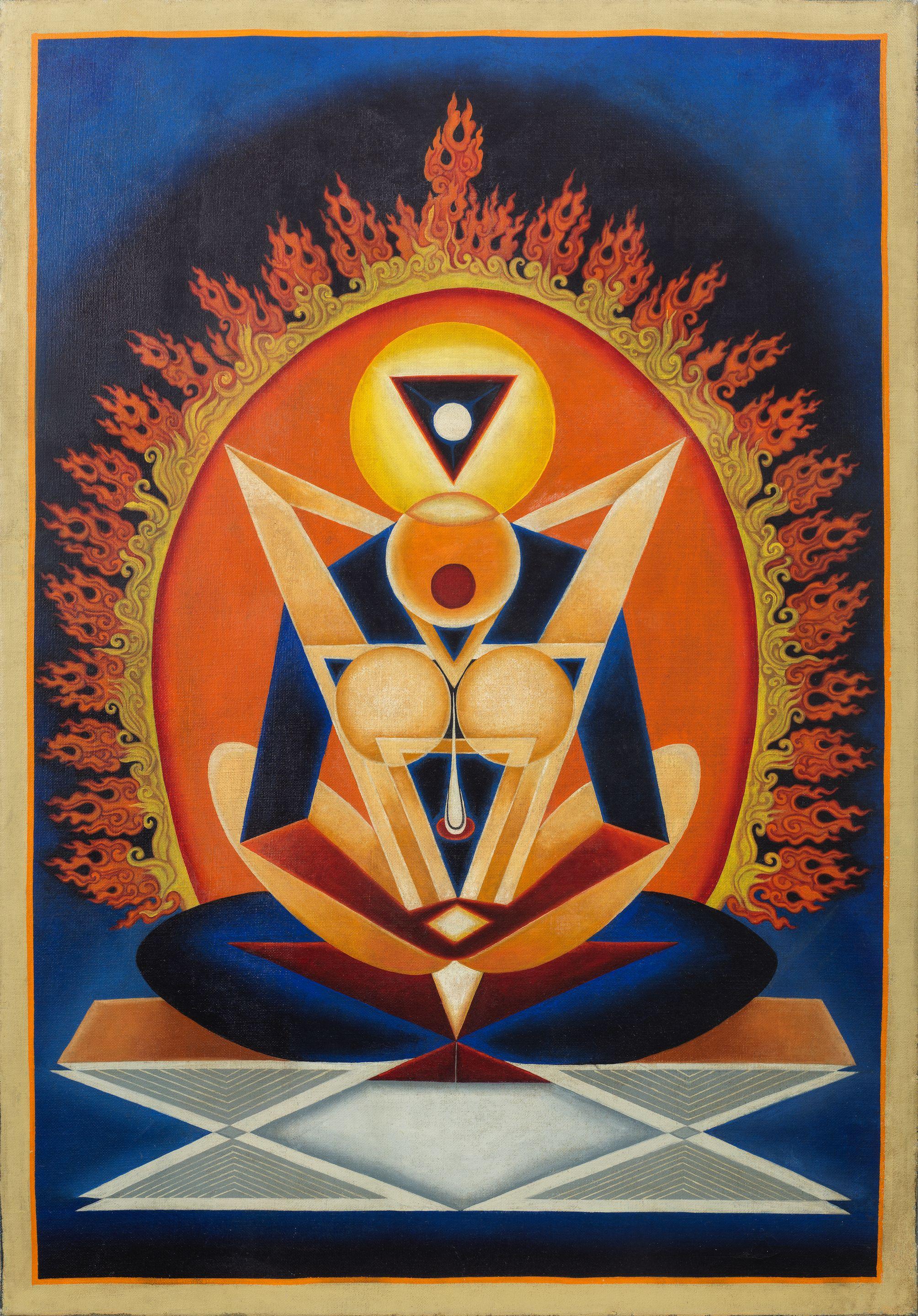 Ghulam Rasool Santosh - Untitled (Fire)