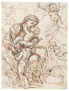 Giacinto Calandrucci - The Virgin and Child with the infant Baptist