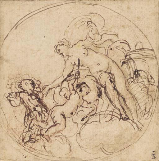 Giacinto Calandrucci - Vénus et putti sur des nuages