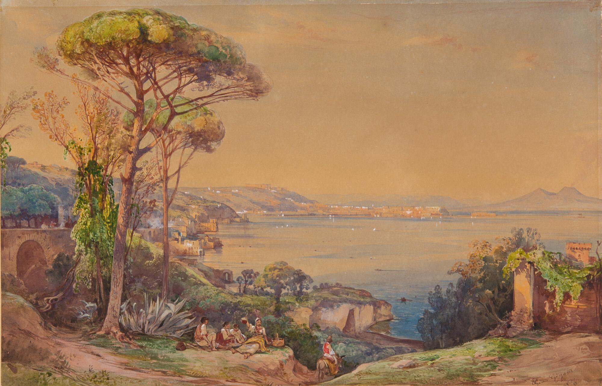 Giacinto Gigante - Blick auf die Bucht von Neapel.