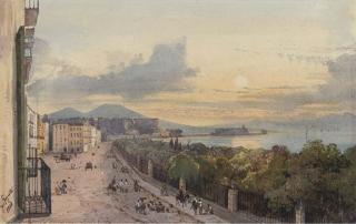 Giacinto Gigante - On the promenade at dusk, Naples