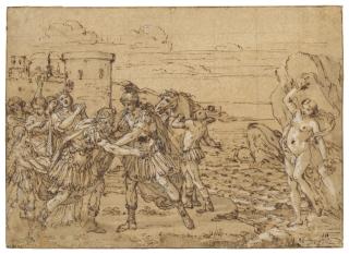 Giacinto Gimignani - Persée accueille Cerphée et Cassiopée avant de sauver leur fille Andromède du monstre marin