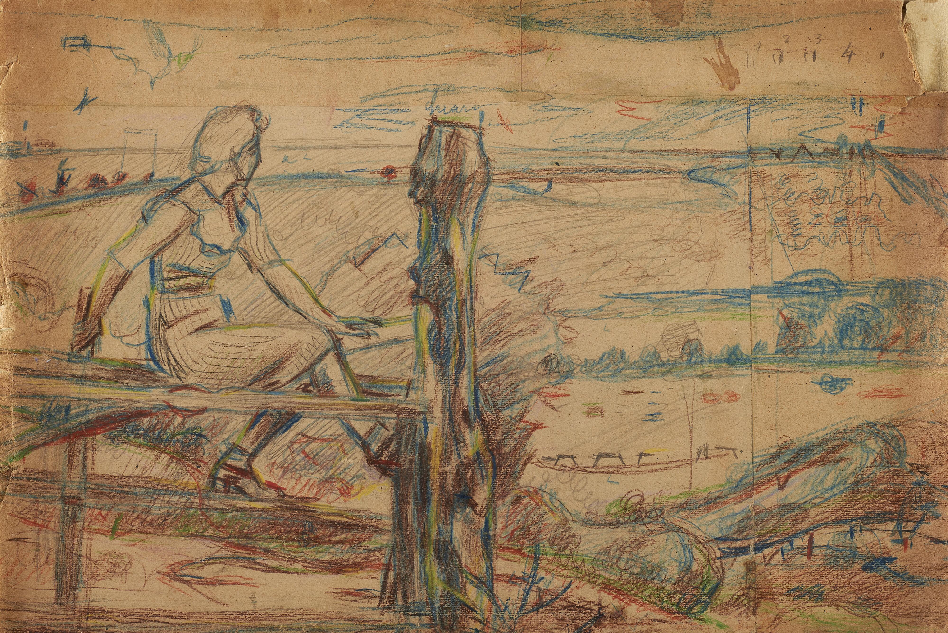 Giacomo Balla - Contemplazione; Il silenzio della campagna; Ritratto di Elica - studio