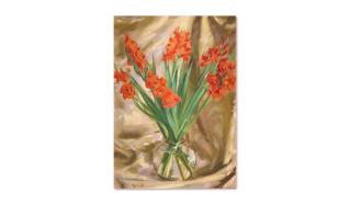 Giacomo Balla - Gladioli rossi nel vaso, circa 1940