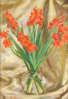 Giacomo Balla - Gladioli rossi nel vaso