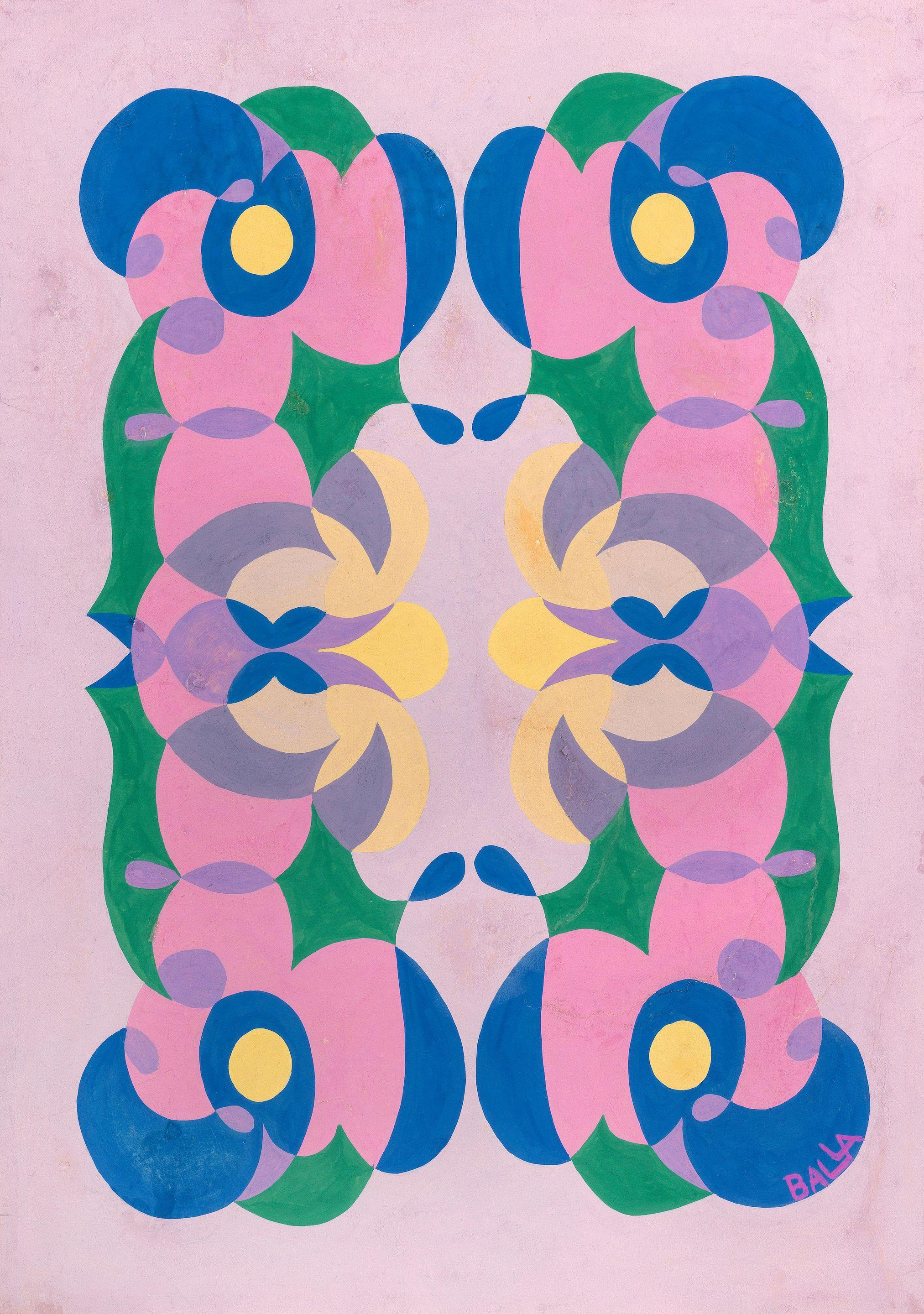 Giacomo Balla - Linee andamentali - motivo per tappeto