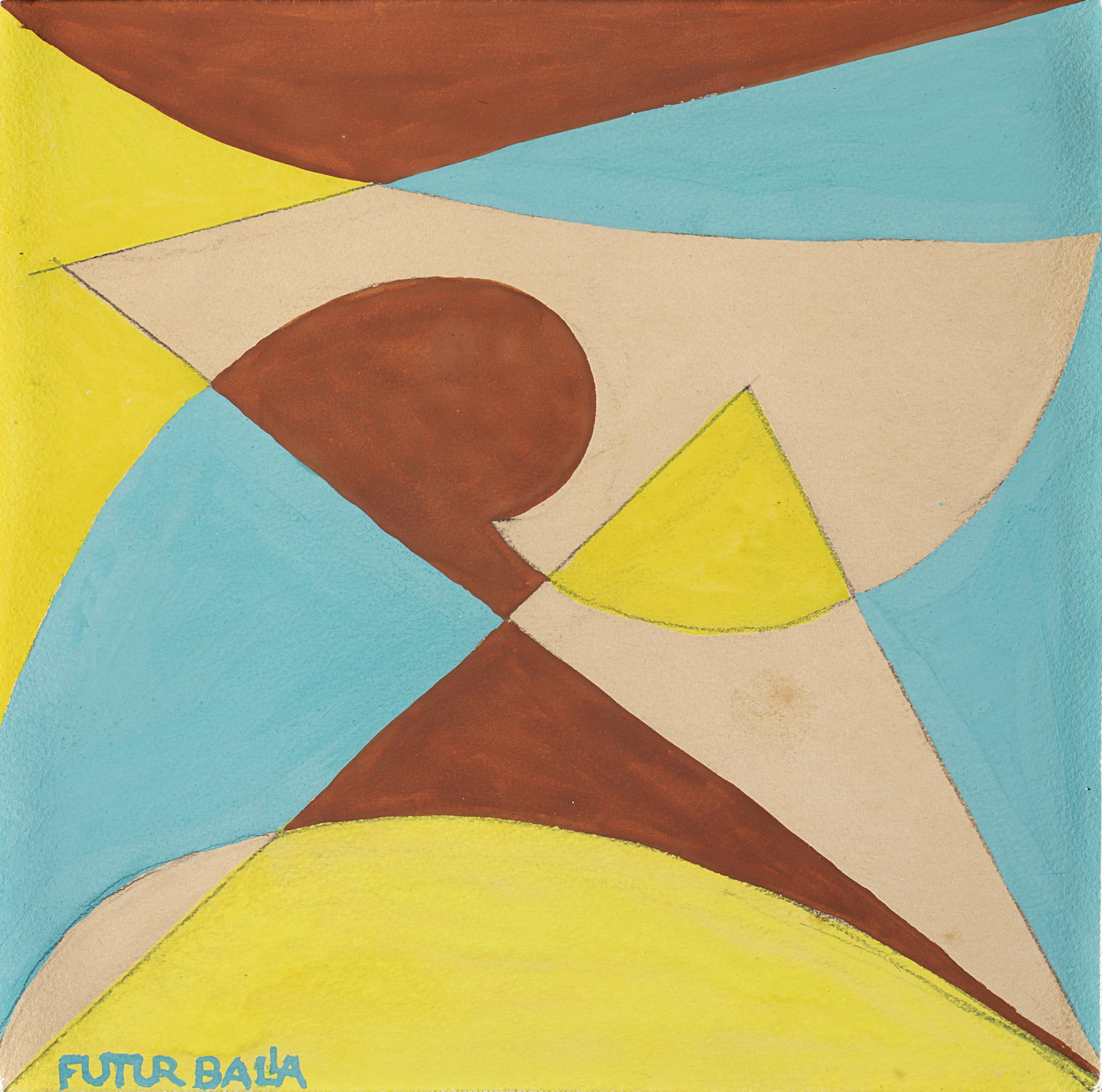 Giacomo Balla - Motivo per mattonella con linee di velocità e di spazio