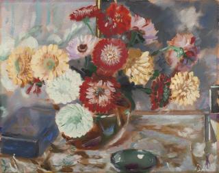 Giacomo Balla - Natura Viva - vaso di dalie colorate