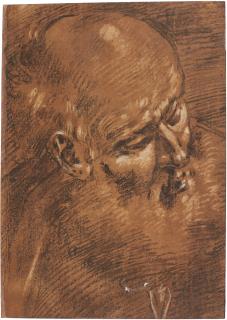 Giacomo Cavedone - The Head Of An Old Man, Probably St Joseph