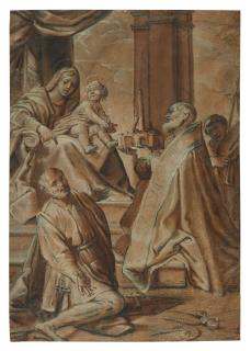 Giacomo Cavedone - The Madonna and Child with Saints Petronius and Alò