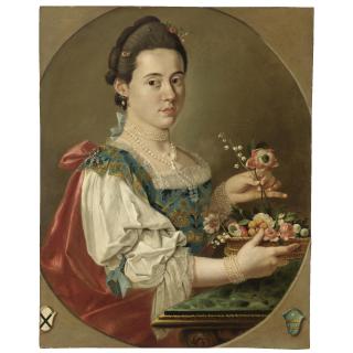 Giacomo Ceruti - Ritratto Di Gentildonna Con Cesto Di Fiori