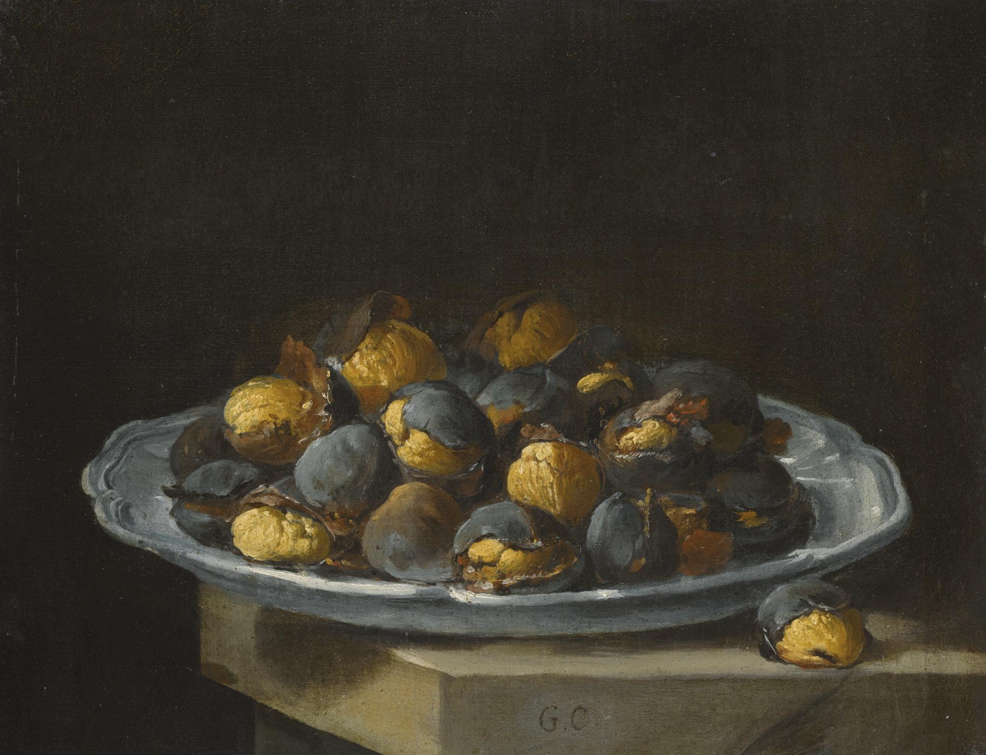 Giacomo Ceruti - Still Life With Roasted Chestnuts On A Plate
