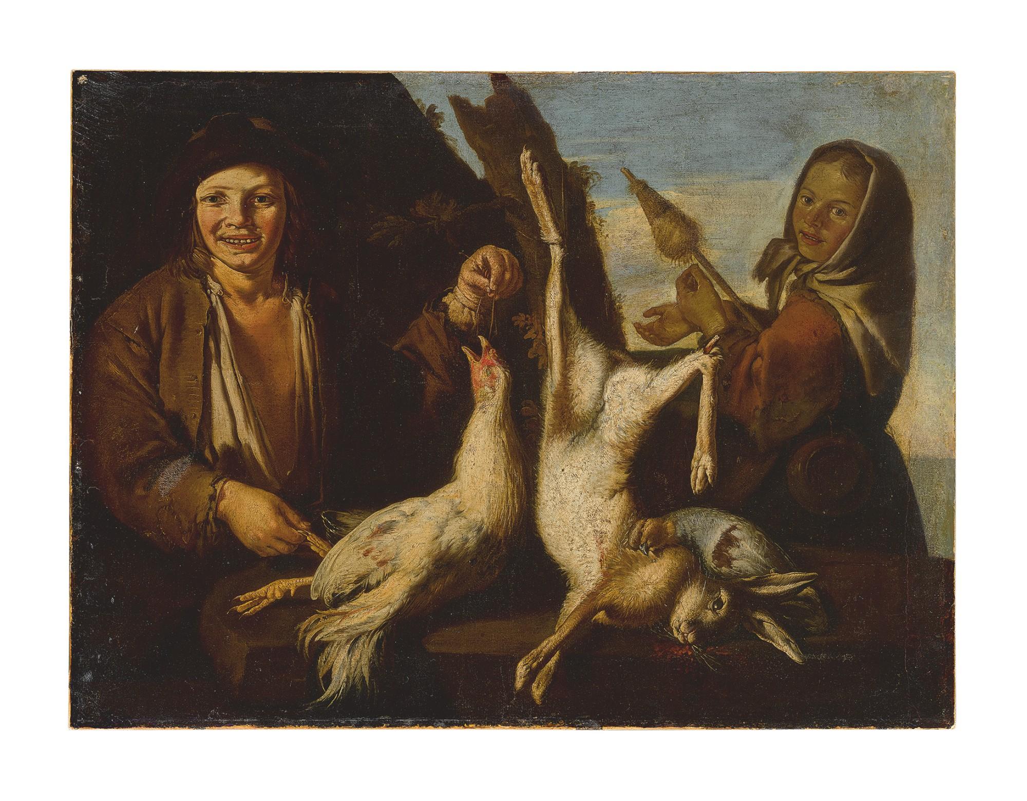 Giacomo Francesco Cipper - A Peasant And A Spinner With Dead Game