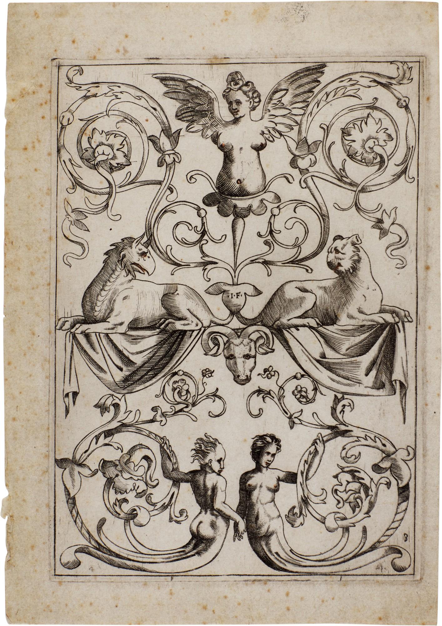 Giacomo Francia - Ornamental Panel, Upright (Hind 18 (B.M. 12))