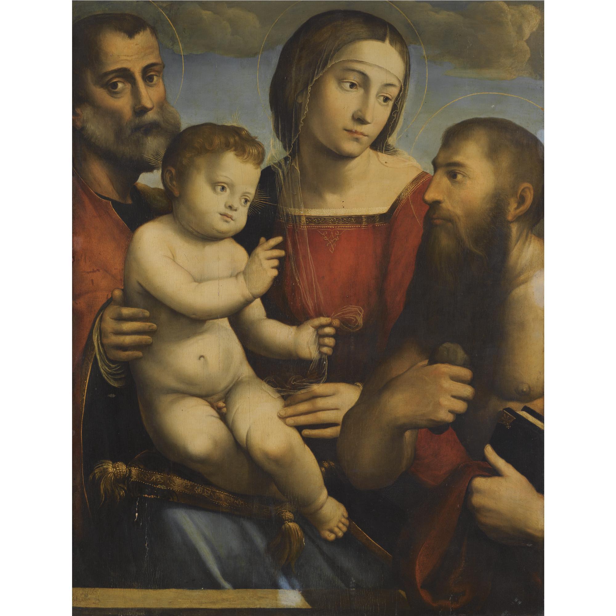 Giacomo Francia - The Holy Family With Saint Jerome