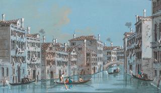 Giacomo Guardi - Rio di Ca\' Foscari from the Bridge of San Pantaleone, Venice; and Rio Terrà at San Polo leading towards the Church of the Frari (2)