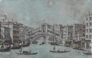 Giacomo Guardi - The Rialto Bridge, Venice