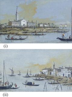 Giacomo Guardi - Two views of San Giorgio in Alga