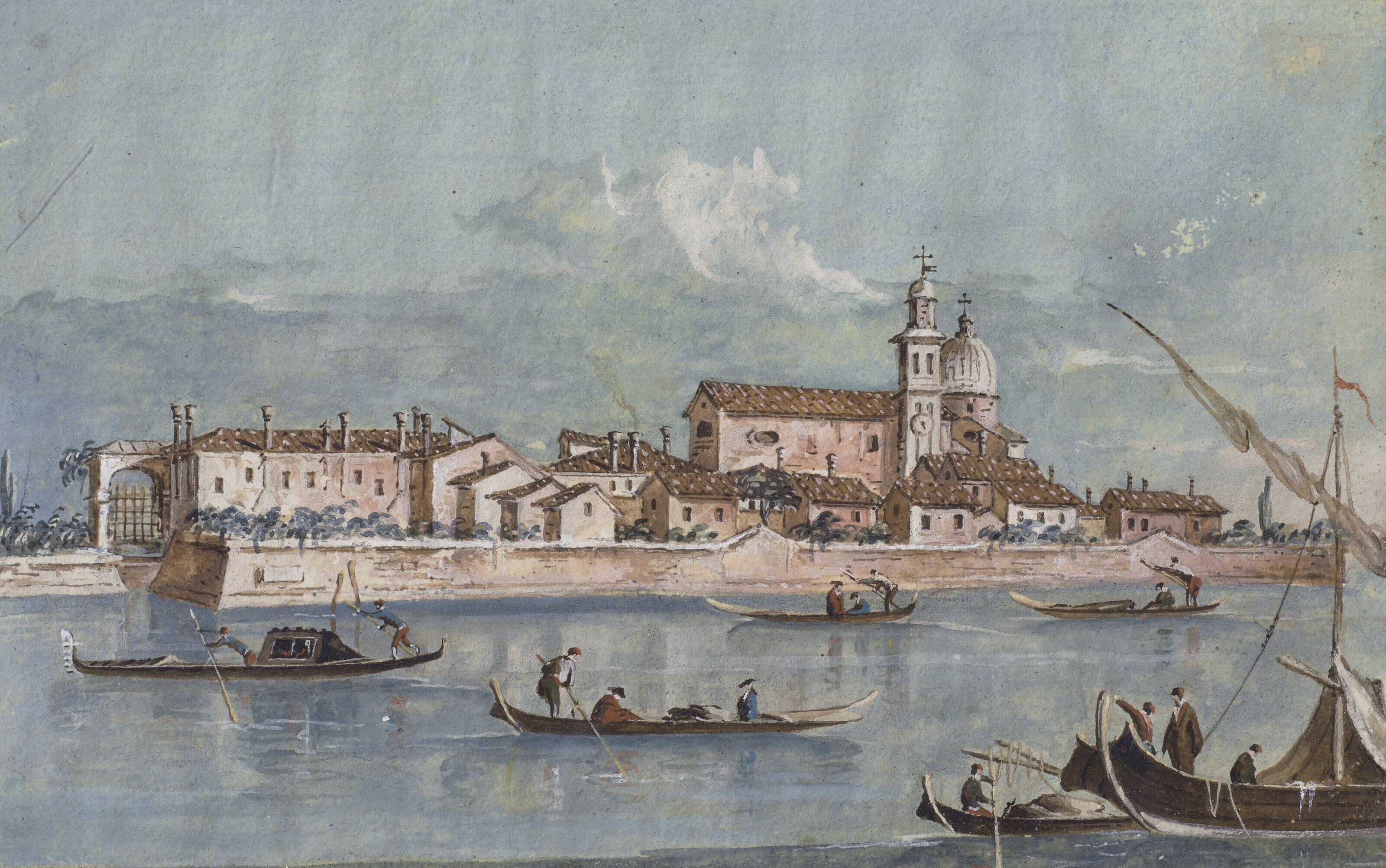 Giacomo Guardi - Two Views Of Venice: The Church Of The Redentore; And The Island Of The Certosa