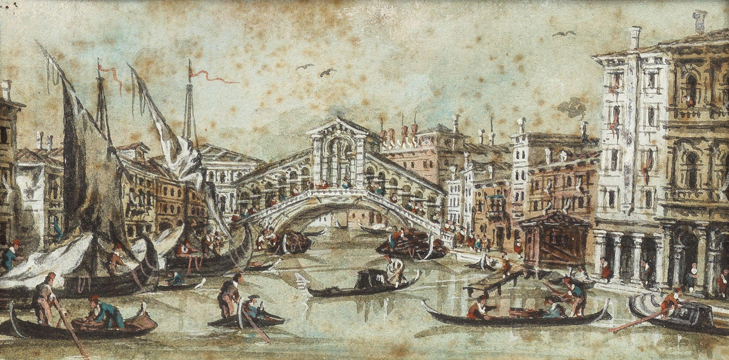 Giacomo Guardi - Veduta del Ponte di Rialto\'; \'Ponte di Rialto\', Venice