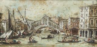 Giacomo Guardi - Veduta del Ponte di Rialto\'; \'Ponte di Rialto\', Venice