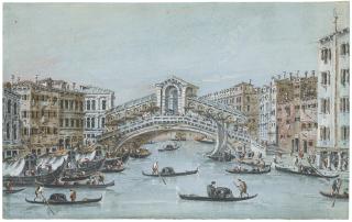 Giacomo Guardi - Venice: The Bucintoro on the lagoon; and The Rialto Bridge