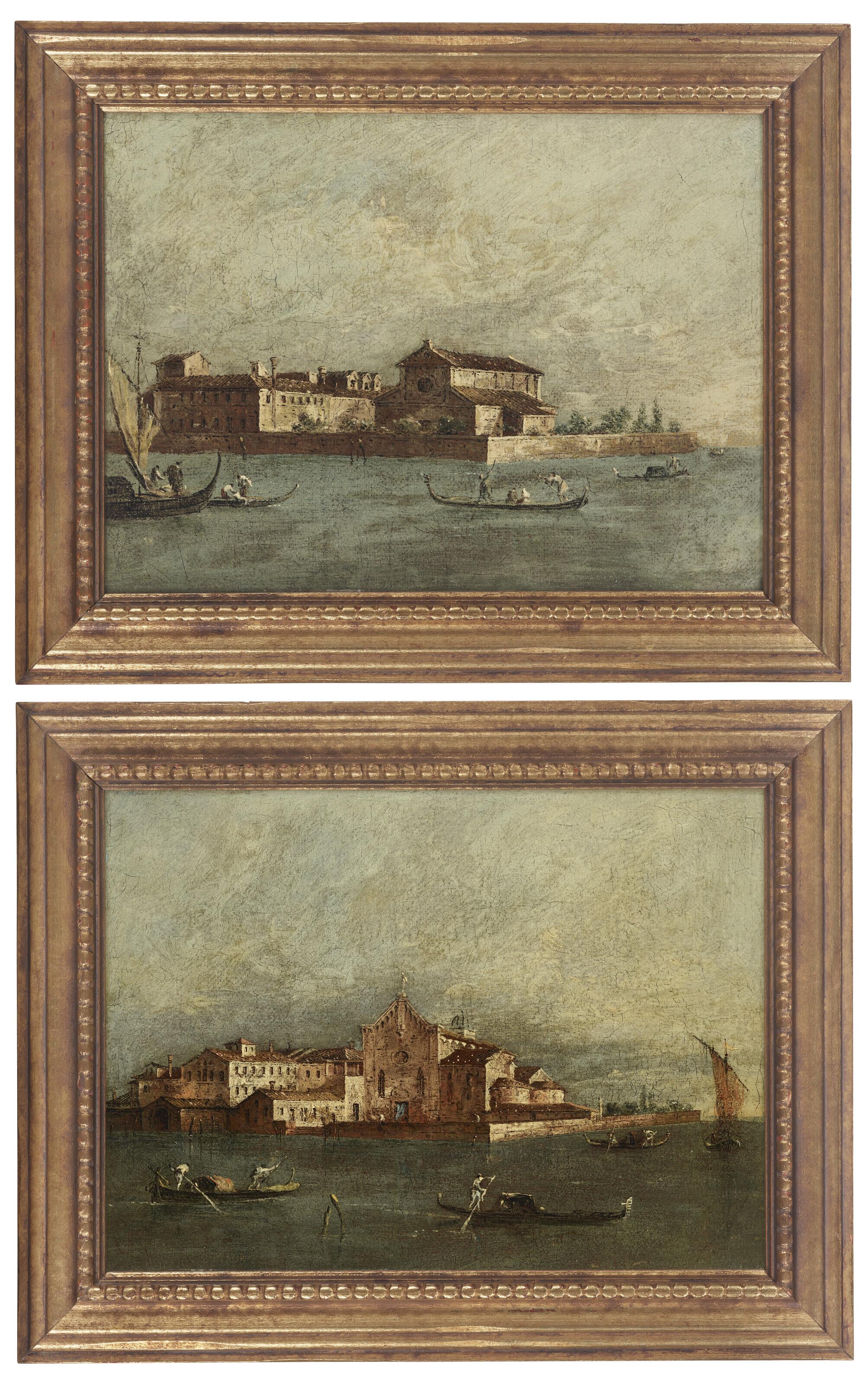Giacomo Guardi - Venice, the Isola di San Lazzaro degli Armeni; Venice, the Isola di Sant\'Elena