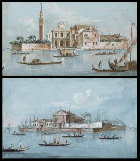 Giacomo Guardi - Venice, view of the Isola di Santo Spirito; Venice, view of the Isola della Beata Vergine del Rosario