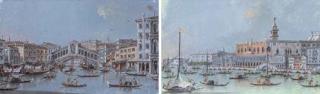 Giacomo Guardi - View Of The Rialto, Venice; And View Of The Doge\'S Palace, Venice