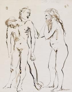 Giacomo Manzù - Deposizionesigned, Ink On Paper. Executed In 1941