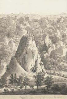 Giacomo Quarenghi - A Mountainous Landscape With A Genoese Castle On A Hill Top, With A Town At The Bottom